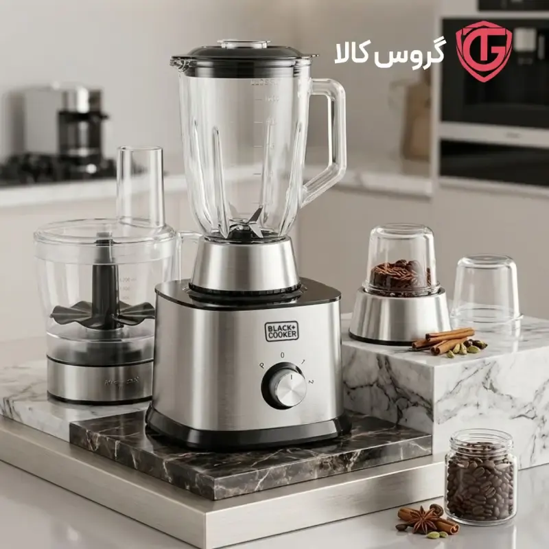 غذاساز چندکاره بلک اند کوکر مدل BC-FP344، دستیار حرفه‌ای آشپزخانه برای خرد کردن، رنده کردن، مخلوط کردن و آماده‌سازی سریع مواد غذایی